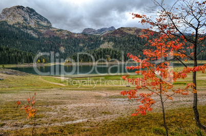 glacial lake in autumn