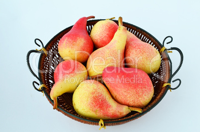 pears in a winnowing basket