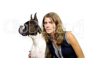 woman and dog
