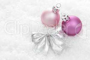 Weihnachten, Weihnachtskugeln rosa