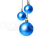 Weihnachten, Weihanchtskugeln blau hängend