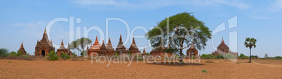buddhist temples in bagan, panorama