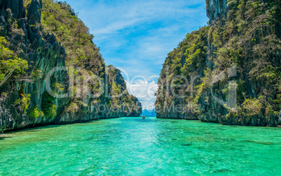 tropical landscape with cristal clear water