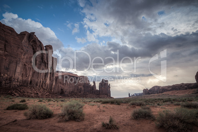 view into beautiful monument valley