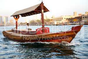 dubai, uae - september 10: the traditional abra boat in dubai cr