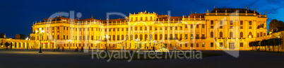 schonbrunn palace in vienna in the evening