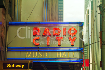 radio city music hall sign
