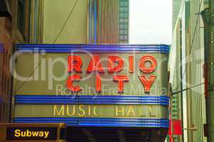 radio city music hall sign