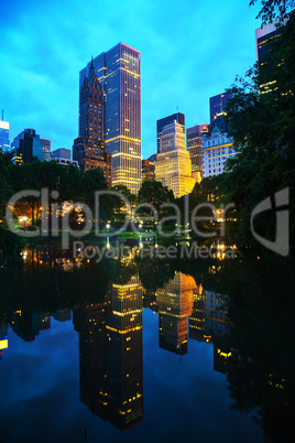 new york city cityscape in the night