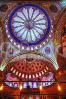 ancient paintings on the roof in sultan ahmed mosque (blue mosqu