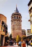 galata tower (christea turris) in istanbul, turkey