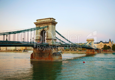 szechenyi chain bridge in budapest, hungary