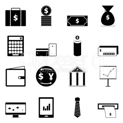 business icons on white background
