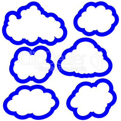 set of clouds in the sky. vector illustration