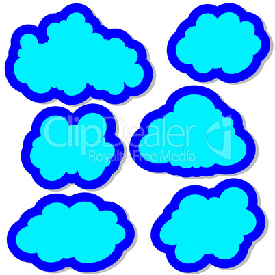 set of clouds in the sky. vector illustration