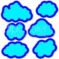 set of clouds in the sky. vector illustration