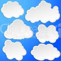 set of clouds in the sky. vector illustration