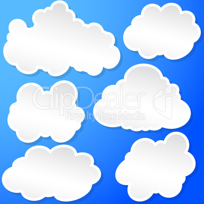 set of clouds in the sky. vector illustration