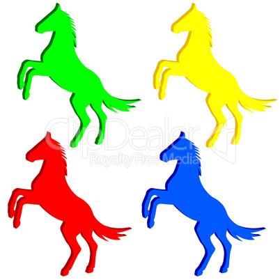 rearing up horse  vector silhouette