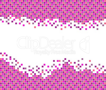 Mosaik in Pink und violett mit freier weißer Fläche für Text