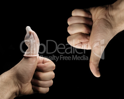 condom thumbs up and down