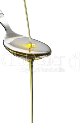 olive oil on a spoon