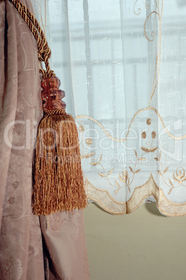 brown silk curtain