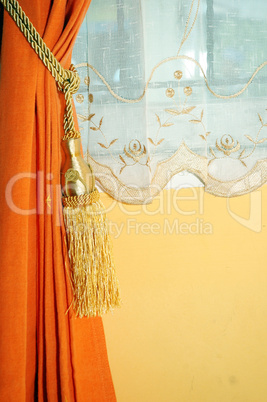 orange and yellow curtain