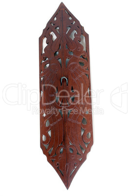 traditional wooden shield of indigenous dayak indonesia