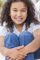 happy mixed race african american girl child