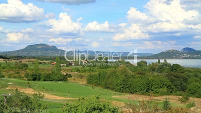 Summer landscape in volcanos and lake Balaton of Hungary