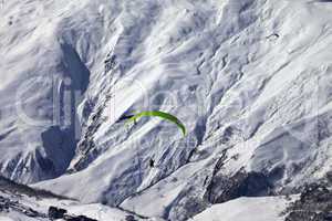 speed flying in winter mountains