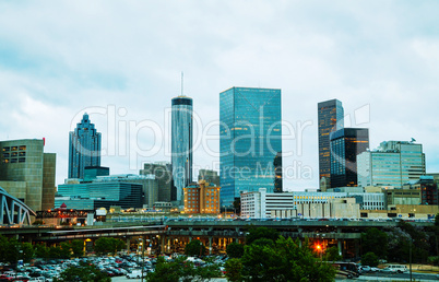 downtown atlanta in the evening