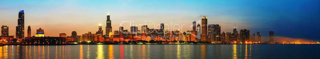 chicago downtown cityscape panorama