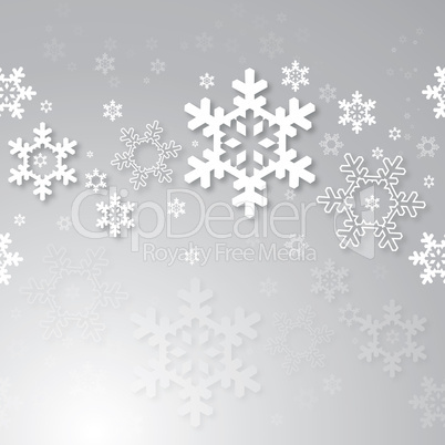 christmas background with 3d snowflakes.