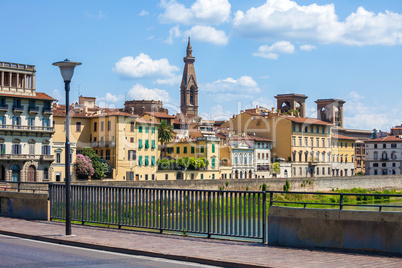 florence city view with basilica sante croce tower