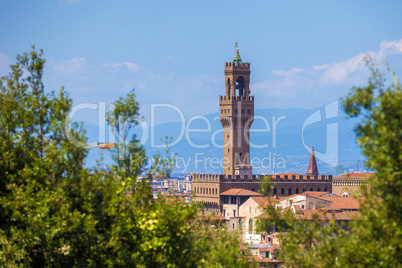 view of the palazzo della signoria tower, florence