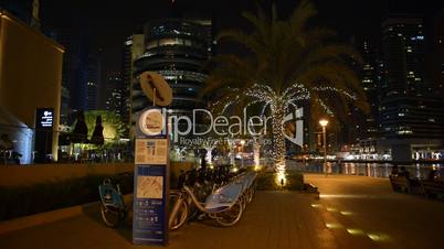 The bike rental station in Dubai Marina