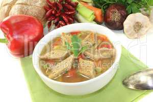 brotsuppe mit croutons