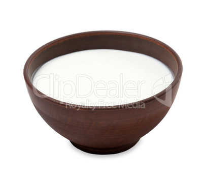 ceramic bowl with milk
