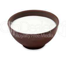 ceramic bowl with milk