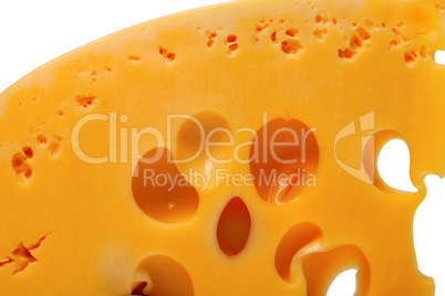 slice of cheese isolated on white background
