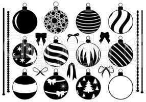 Set of different Christmas decorations