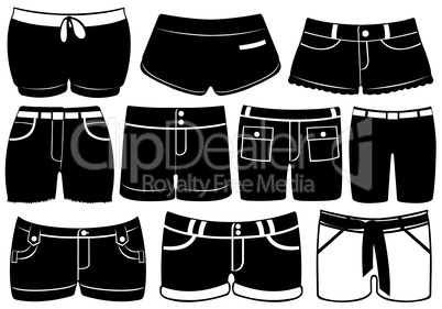 Set of different shorts