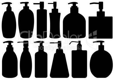 Set of different liquid soaps