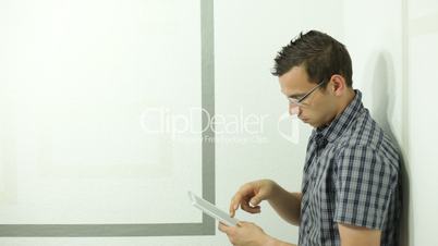Man with digital tablet