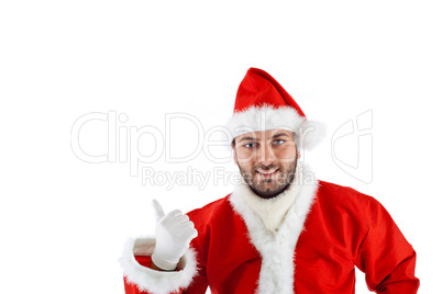 Young Santa Claus isolated on white background