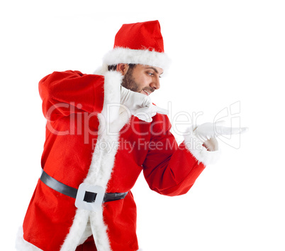 Young Santa Claus isolated on white background