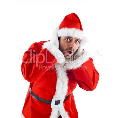 Young Santa Claus isolated on white background