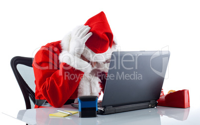 Young Santa Claus with notebook